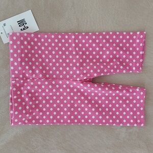 Bonnie Baby polka dot leggings- pink - 6-9 mos